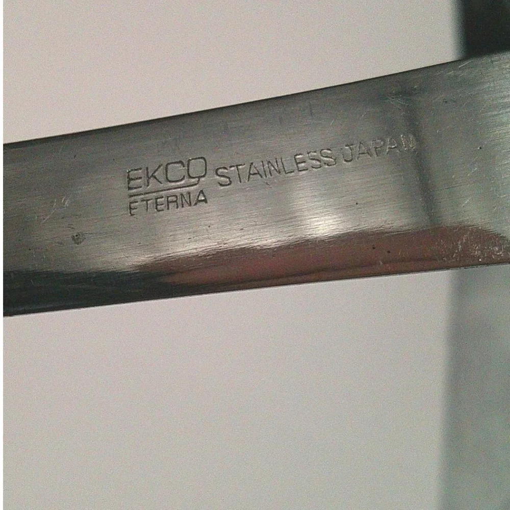 Ekco Eterna‎ Stainless Steel Butter Knives Set of 4 Japan Vintage Floral Pattern
